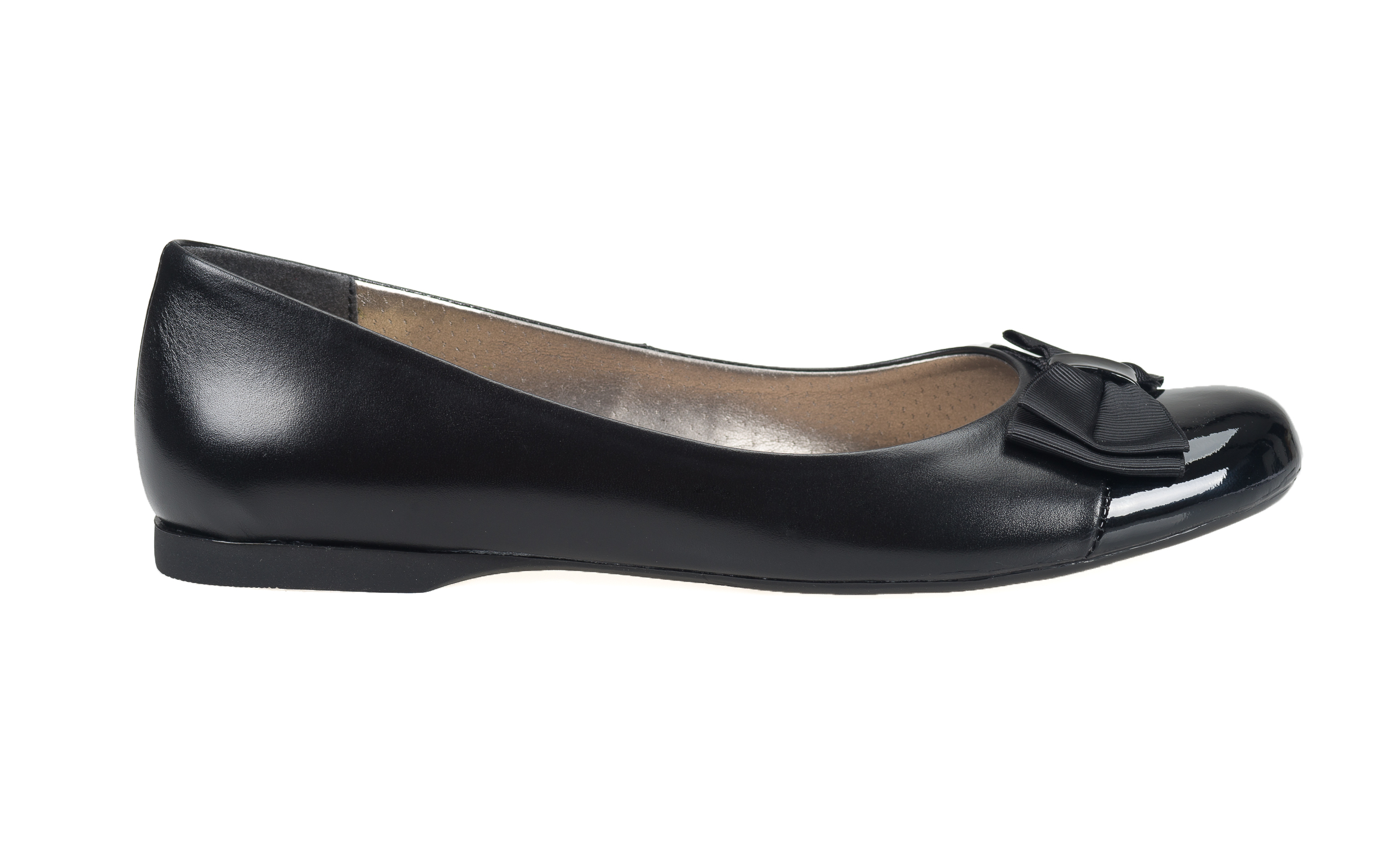 BALERINY-BALERINKI Z KOKARDKĄ, CZARNE, SKÓRA, R.43 Marka inna