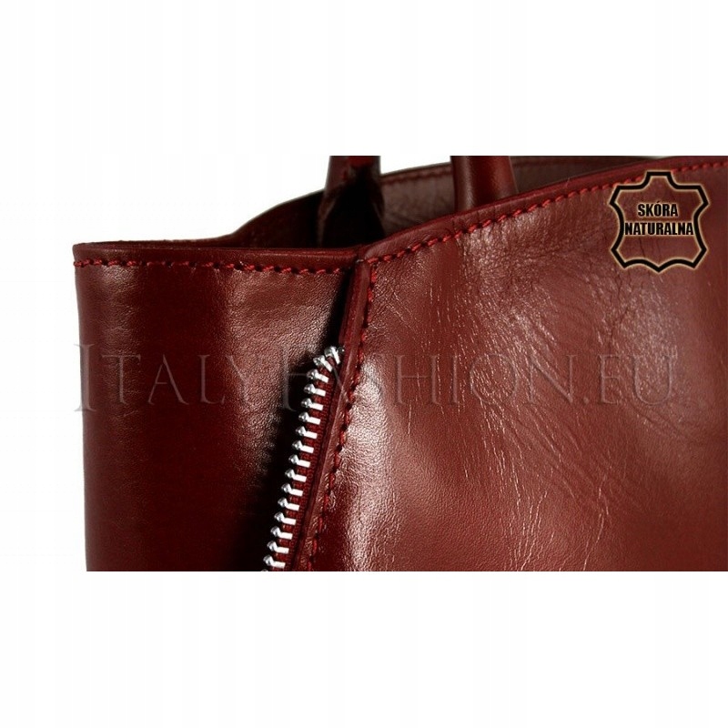 SKÓRZANA torebka WŁOSKA SKÓRA KUFEREK duża A4 HIT! Szerokość produktu 38.5 cm