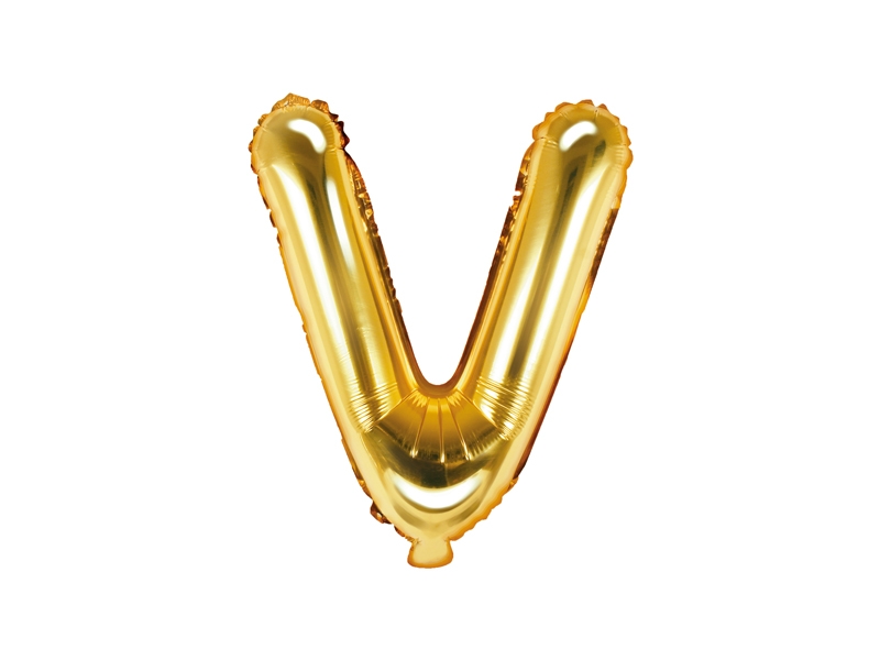 

Balon foliowy Litera ''V'' 35cm, złoty