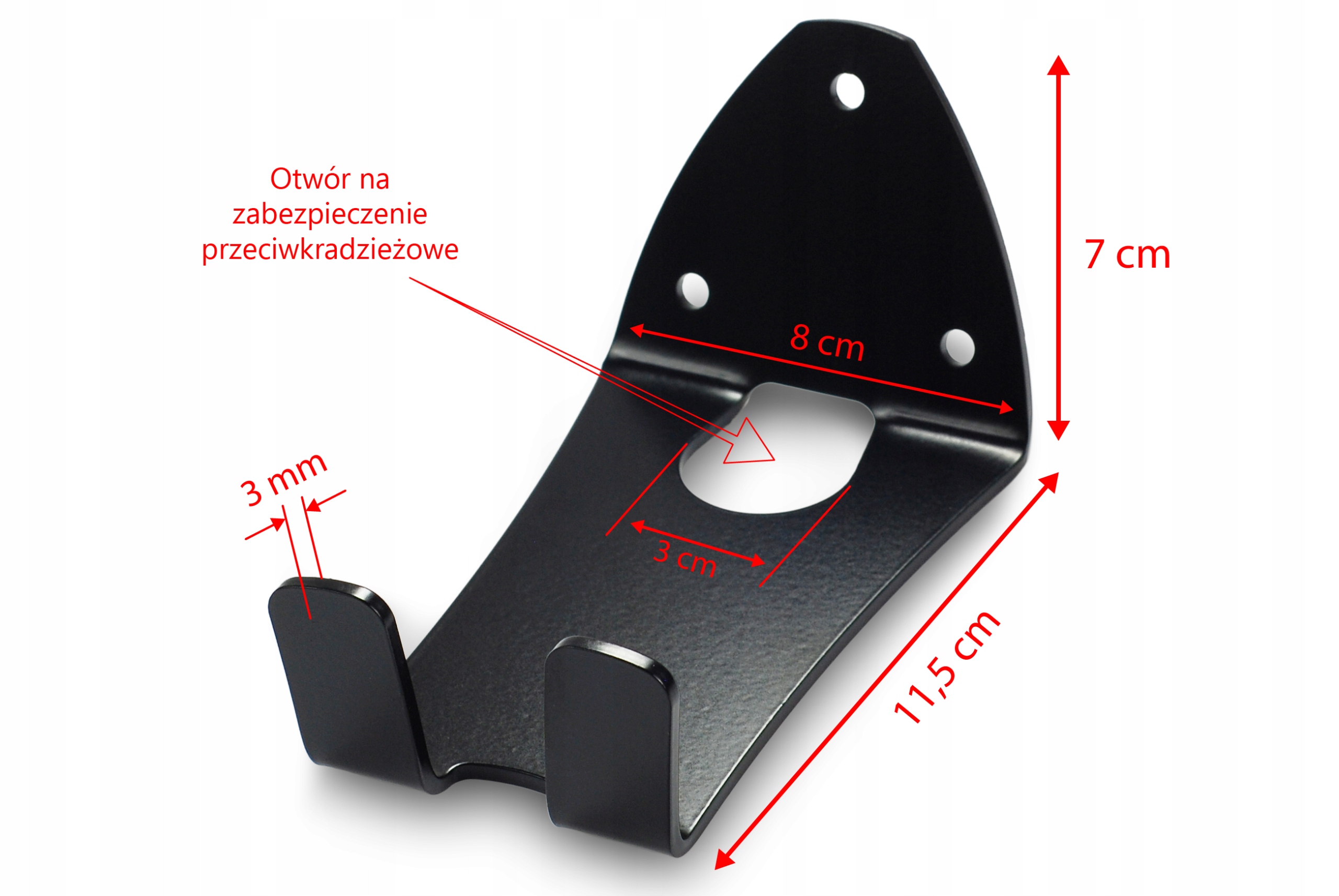 WIESZAK NA ROWER ZA PEDAŁ UCHWYT WS00 KOLORY Maksymalne obciążenie półki 25 kg