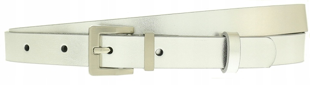 

Skórzany Pasek damski Szeroki Srebrny 2cm Skóra Pl