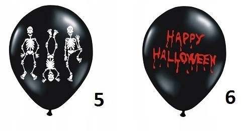 BALONY NA HALLOWEEN Z NADRUKIEM 9 WZORÓW 35 CM HIT Liczba sztuk 1 szt.