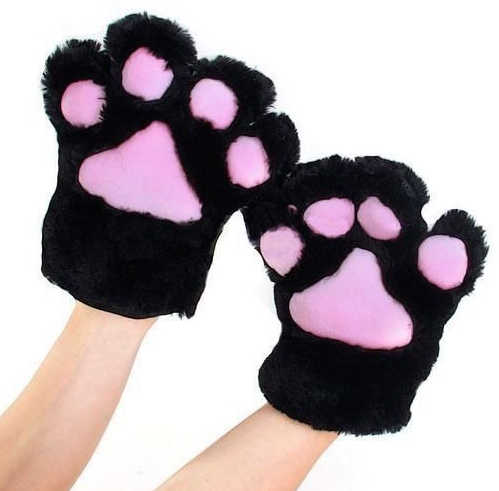 RĘKAWICZKI PLUSZOWE CIEPŁE KOCIE ŁAPKI PEŁNE Rozmiar uniwersalny