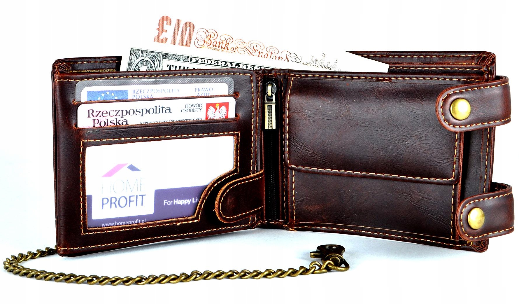 G3-20 ROCKOWY MŁODZIEŻOWY MĘSKI PORTFEL ŁAŃCUCH !! Kod producenta HIGH QUALITY CLASSIC LEATHER MEN WALLET