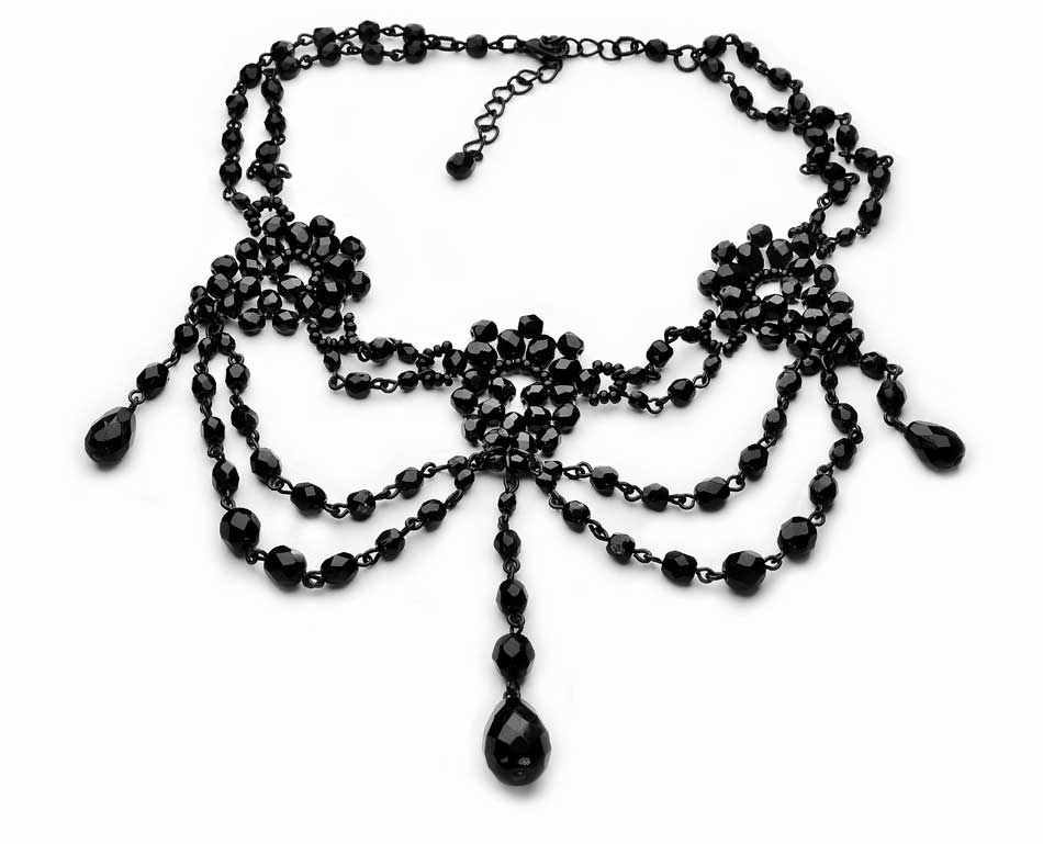 

Naszyjnik Czarny Choker Barokowy Wesele Przyjęcie