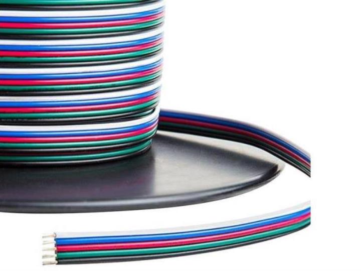 

Kabel przewód 5 żyłowy kolorowy do taśm led Rgbw