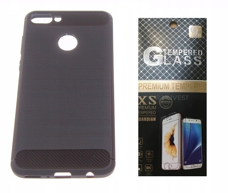 

Etui Karbon Carbon Case do Huawei Y9 2018 + Szkło