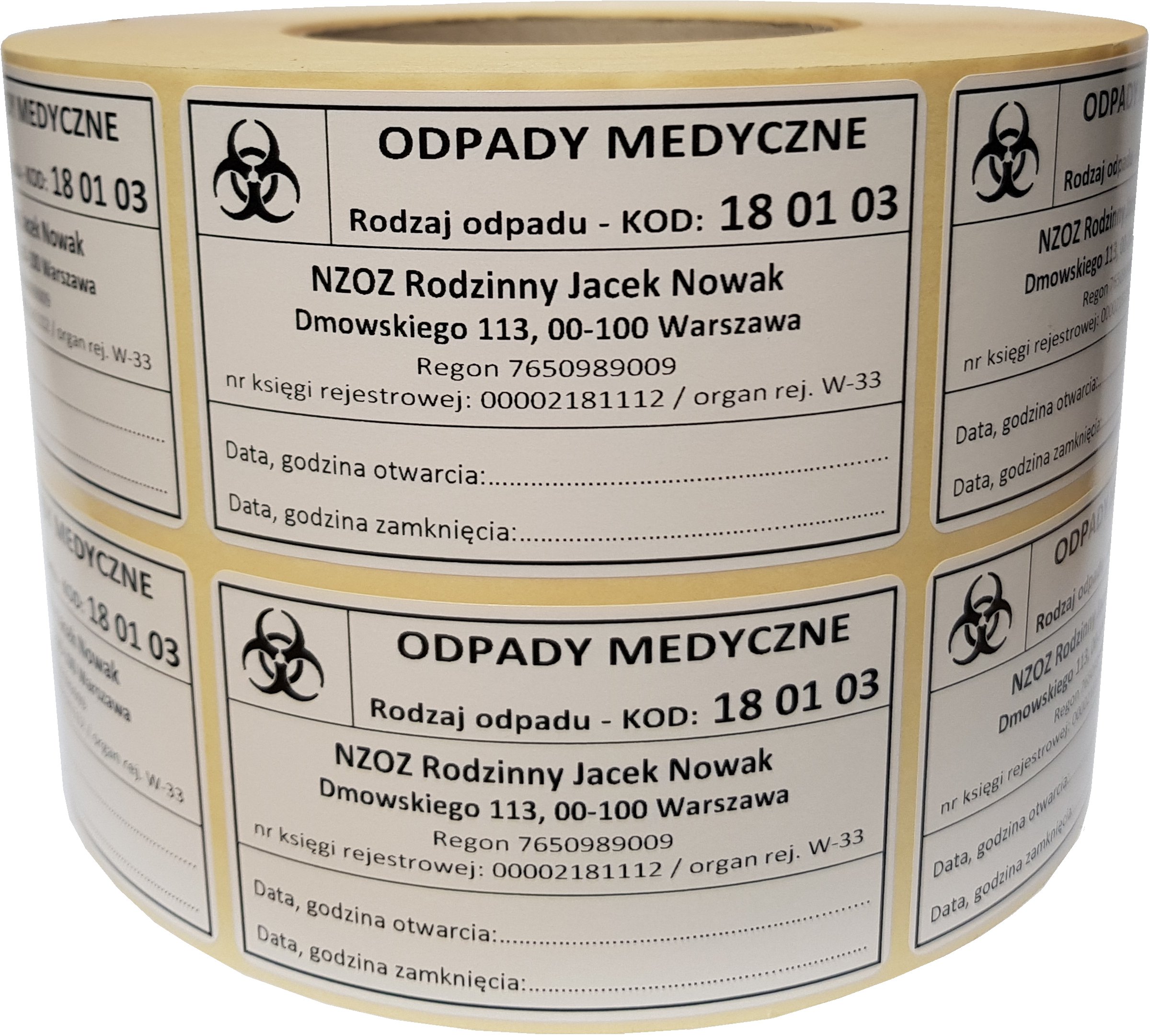 

naklejki skażone niebezpieczne odpady medyczne fw