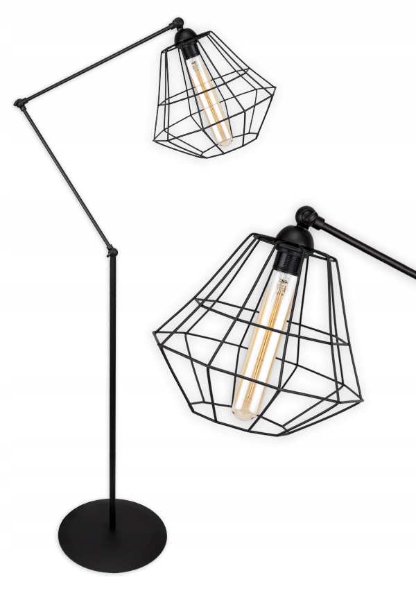 

Modna Stojąca Lampa Podłogowa Druciak Loft Edison