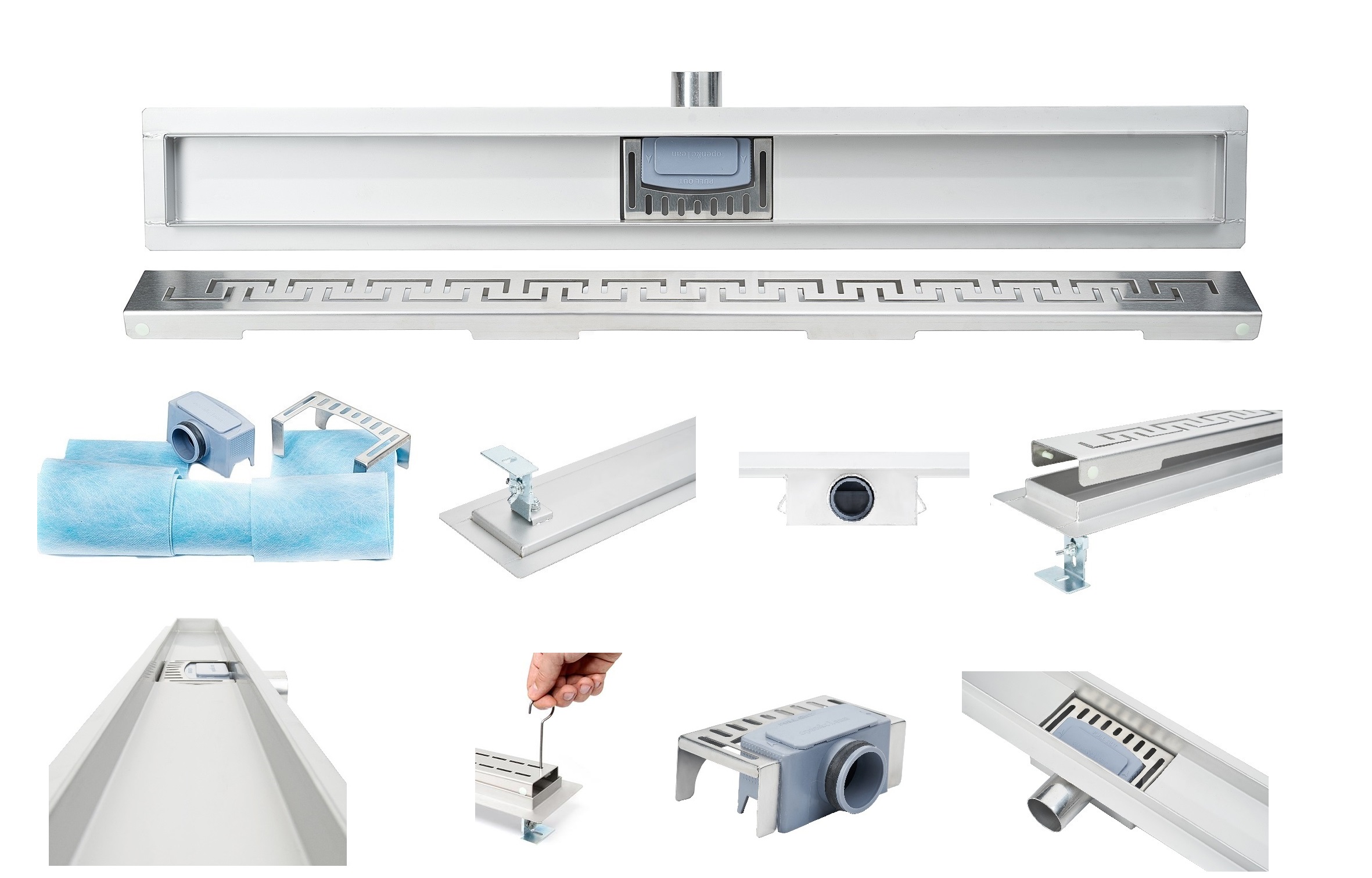 

Sanitline Odpływ liniowy 70cm Komplet + Wzory Pl