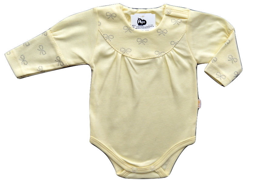

Bawełniane body srebrne kokardki r 68 cm Jakość