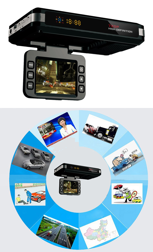 REJESTRATOR TRASY KAMERA SAMOCHODOWA GPS ANTYRADAR Kod producenta SQ680S