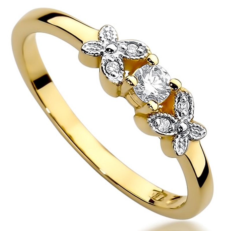 

Zaręczynowy Pierścionek Złoty Z Brylantami 0,12ct