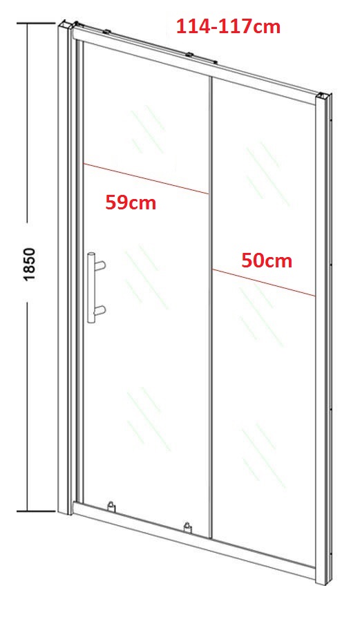 5mm PRZESUWNE Drzwi Prysznicowe 115 reg. 114-117cm Kod producenta A11