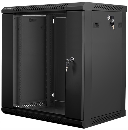 12U 19" Szafa Rack wisząca teleinformatyczna Szafka szklane 450 Czarna