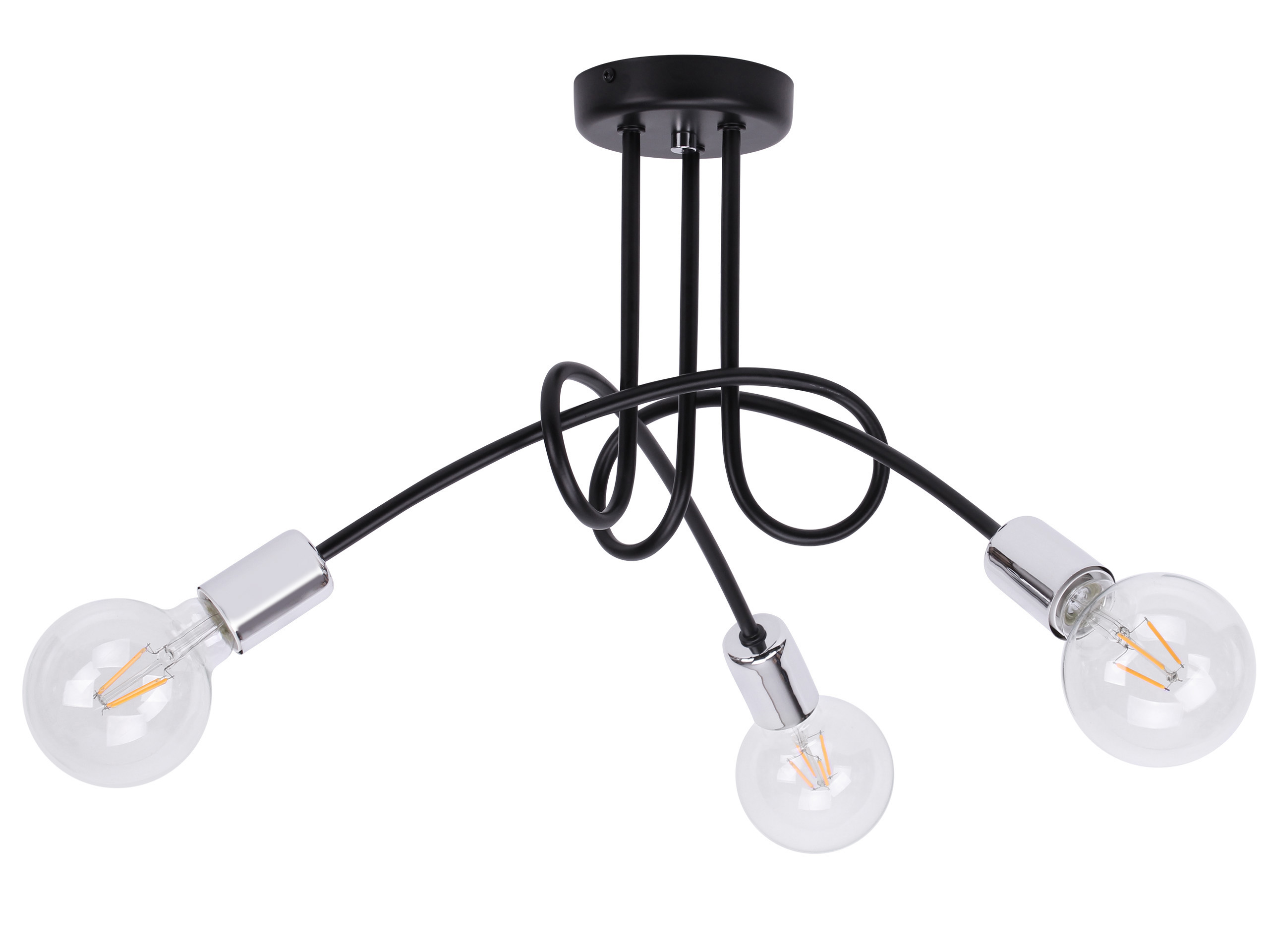 

Loft Wisząca Lampa Edison Industrial chrom Led