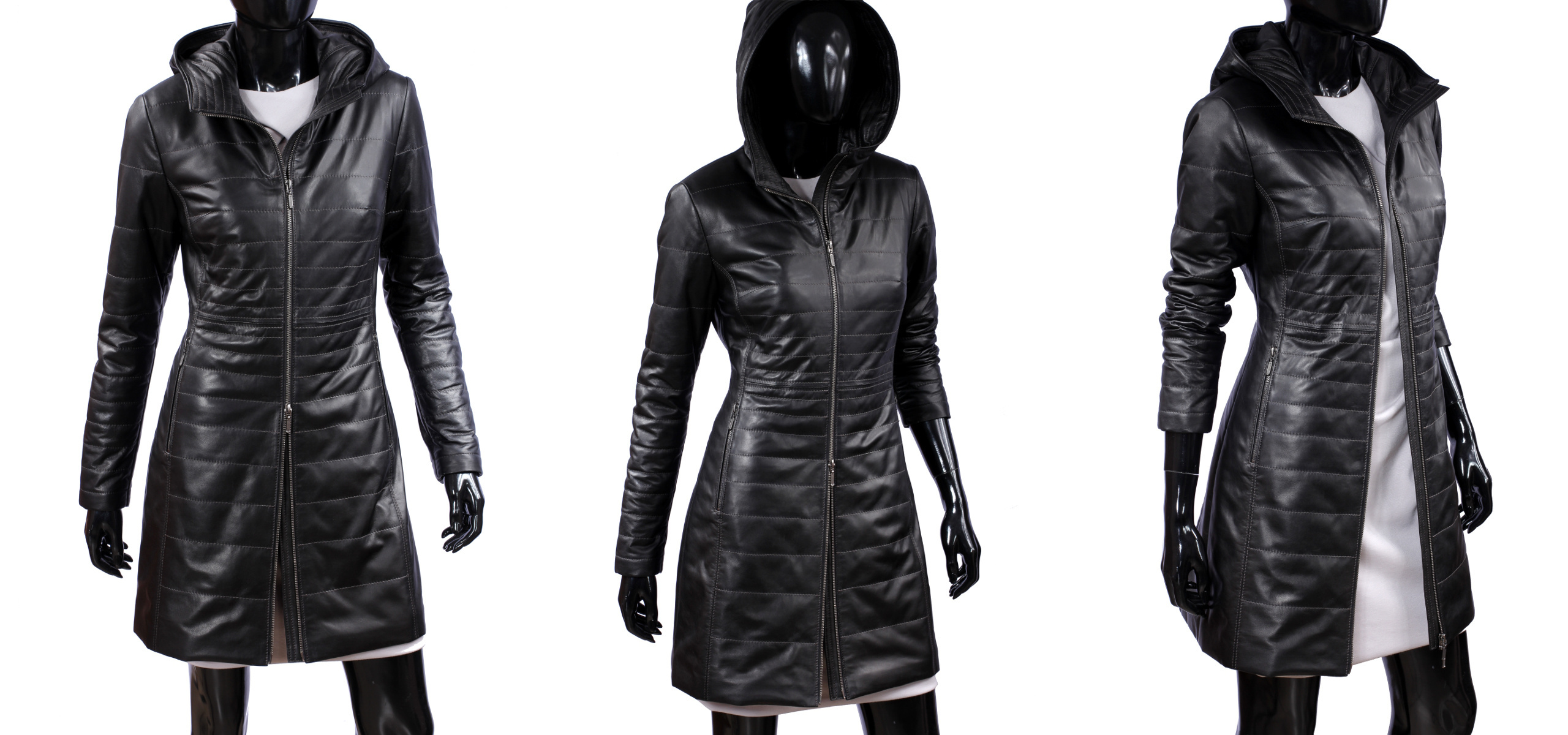 Dámsky kožený kabát Zimný DORJAN ANG450_4 XL Dominujúci vzor bez vzoru
