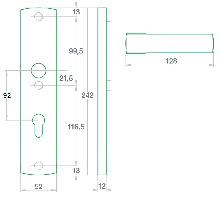 Klamko-pochwyt APOLLO Premium Flex AXA czarny 92mm Marka AXA