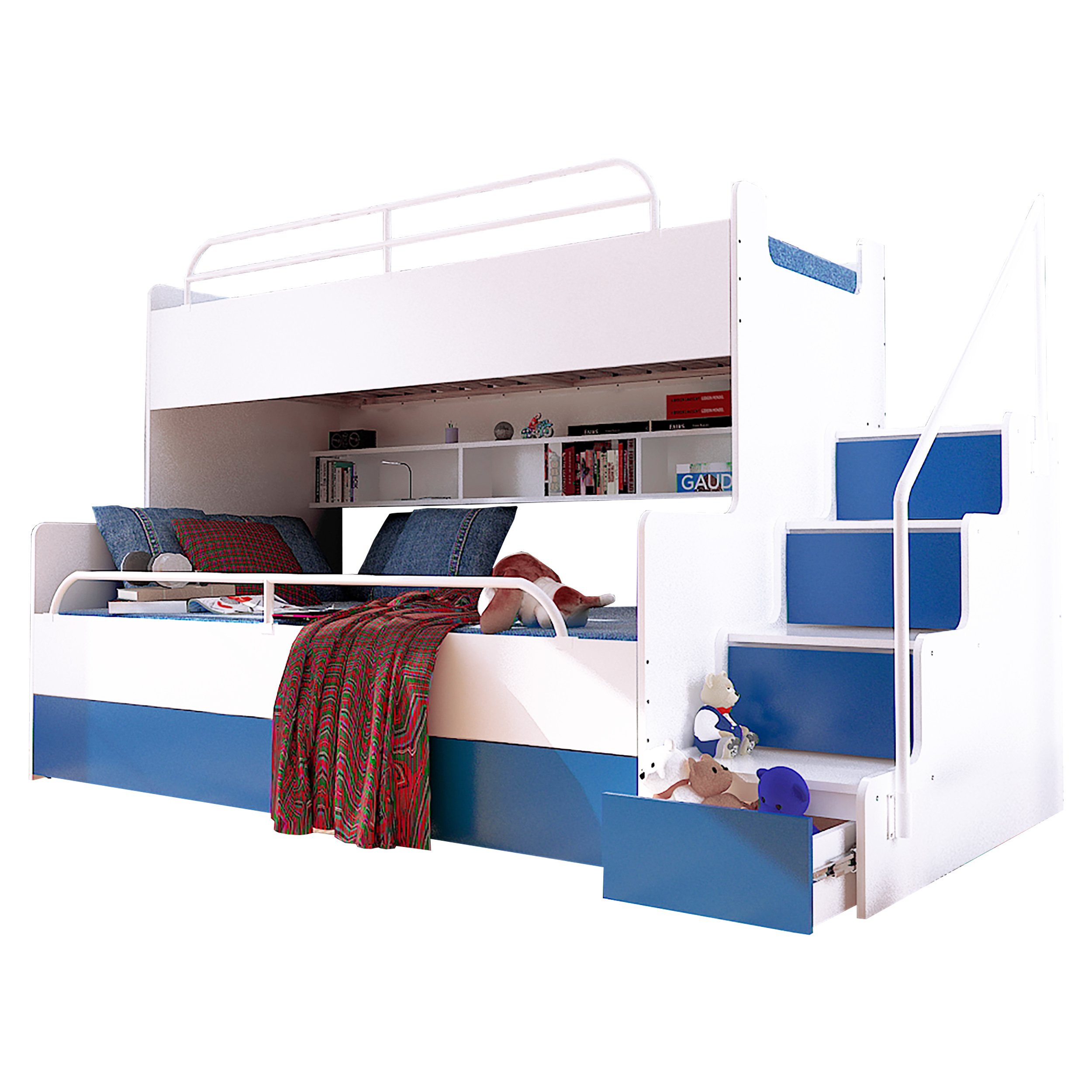 Łóżko piętrowe MAGNUM BETA 3 -niebieski MEGAMOCNE Kod producenta Magnum 3 beta