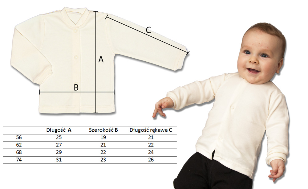 KOSZULKA niemowlęca KOPERTOWA KAFTANIK 80 wyprawka Wiek dziecka 9 m +