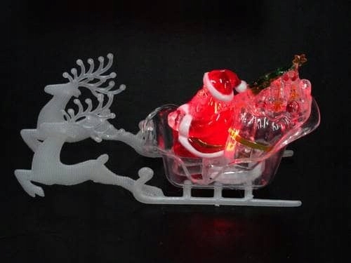 MIKOŁAJ NA SANIACH - ŚWIECĄCA OZDOBA LED |7183 WH Wysokość produktu 10 cm