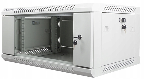 4U 19" Szafa Rack wisząca teleinformatyczna Szafka szklane drzwi 450 Szara