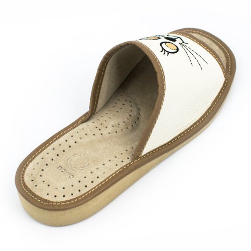 KLAPKI DAMSKIE SKÓRA WYPROFILOWANA WKŁADKA KAPCIE Długość wkładki 25.5 cm