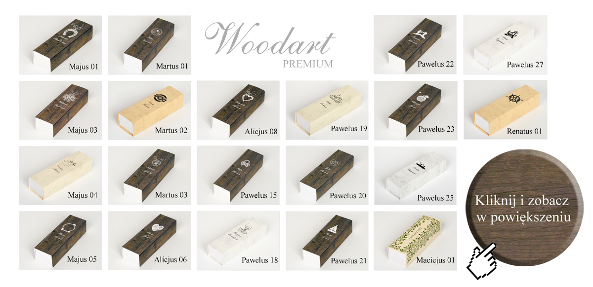 OPAKOWANIE, PUDEŁKO NA ZAPROSZENIE WOODART RULON Kod producenta bez kodu