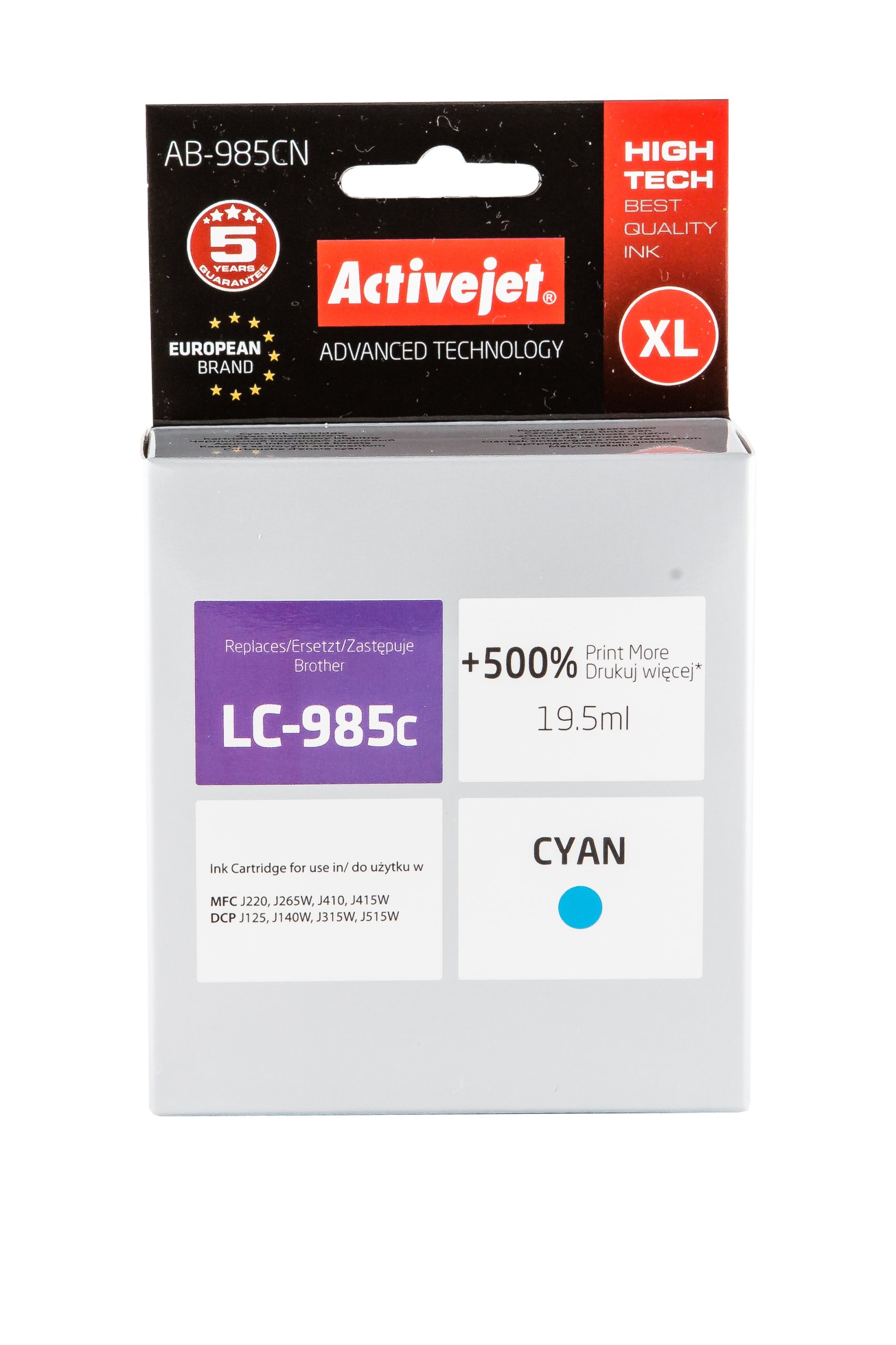 

1x Activejet LC985 Dcp J125 J315W J515W J140W Blue