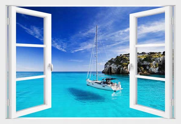 

Fototapeta 3D Okno Jachty Statki Ocean Widok Jacht