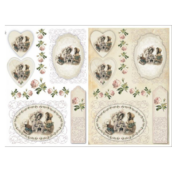 Papier do decoupage Klasyczny A4 D0416M -ozdobniki
