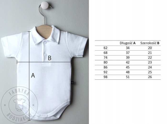 Body polo na ROCZEK CHRZEST krótki rękaw rozm. 92 Płeć chłopcy