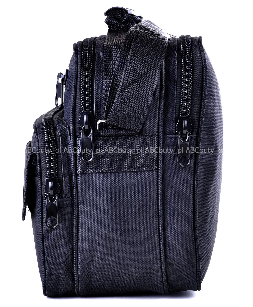 G1-12 CZARNA TORBA MĘSKA NA RAMIĘ KABURA DO PRACY Pojemność 16 l