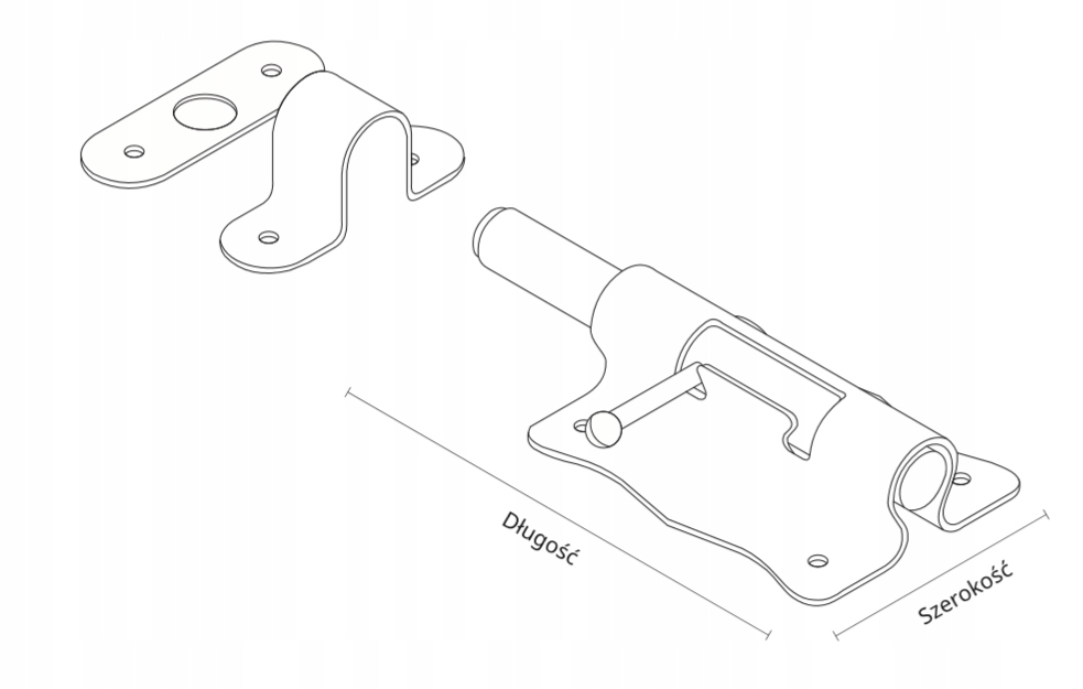 ZASUWKA ZASUWA BLOKADA UNIWERSALNA DO DRZWI 100 mm Marka Mark