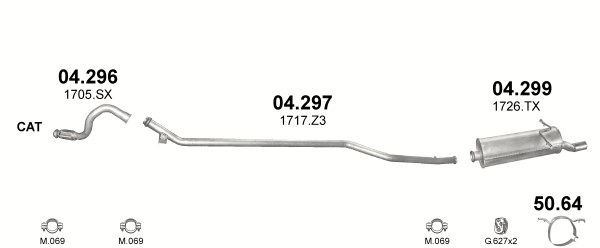 Tłumik końcowy Citroen Xsara Picasso poj.1,6HDi+zestaw Producent części Polmo