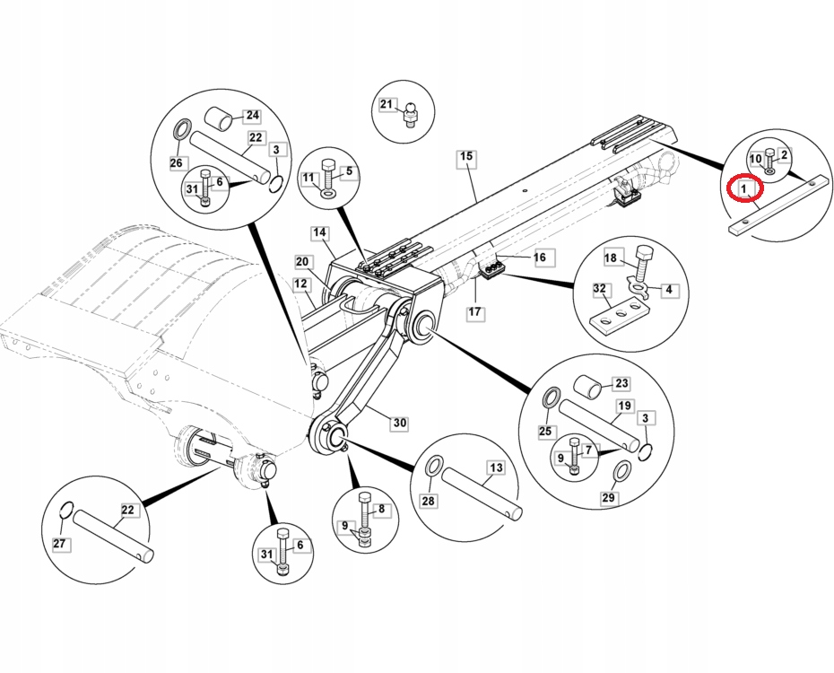 KOMPLET SLIZGOW TELESKOPU JCB 3CX 4CX 123 03215 Machine brand JCB