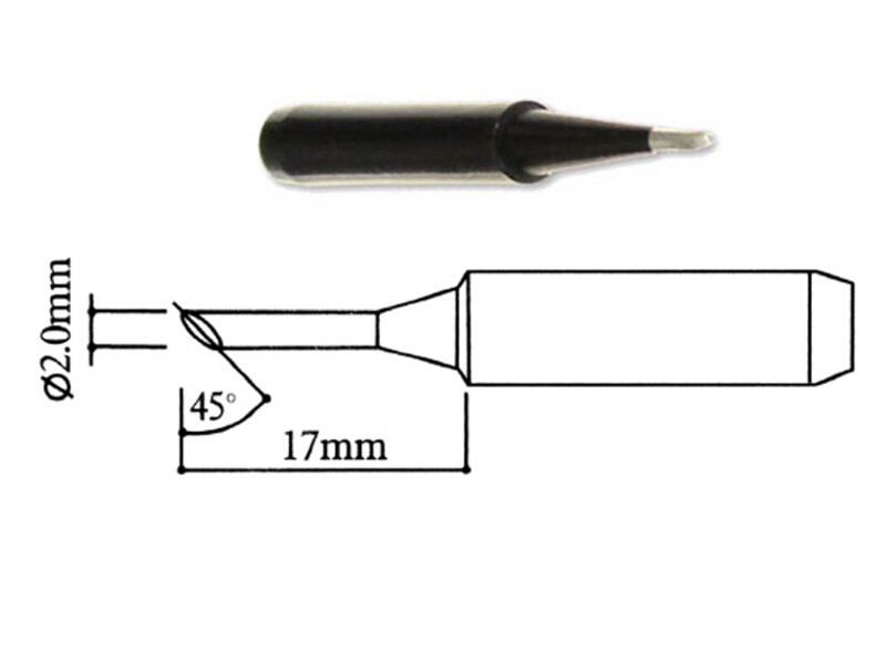 

Grot do stacji Pt Wep T-2CF 2mm ścięty Black Hq