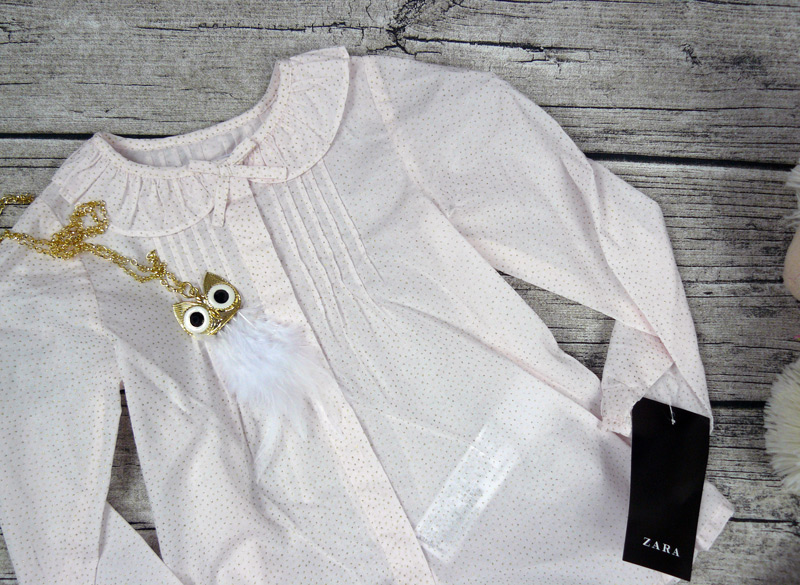 ZARA NOWA KOSZULA BLUZKA GROSZKI BROKAT RÓŻ 86 CM Płeć dziewczynki