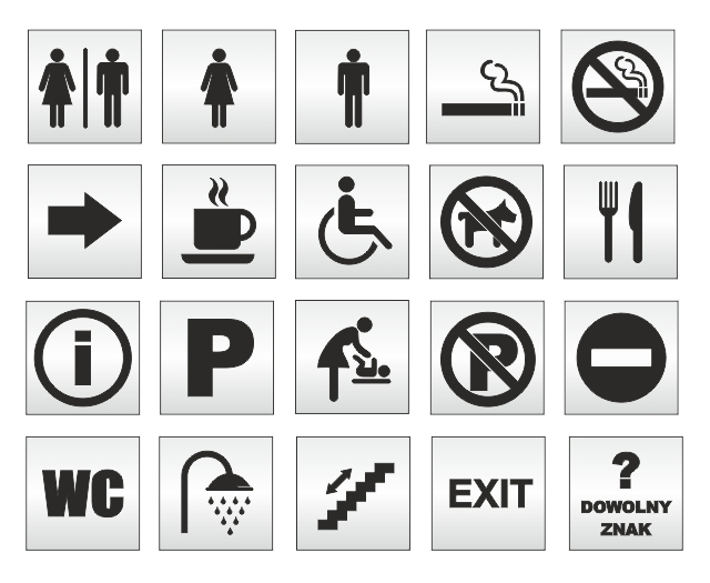 Piktogram, znak TOALETA, WC duży wybór ! grawer ! Marka Graveric