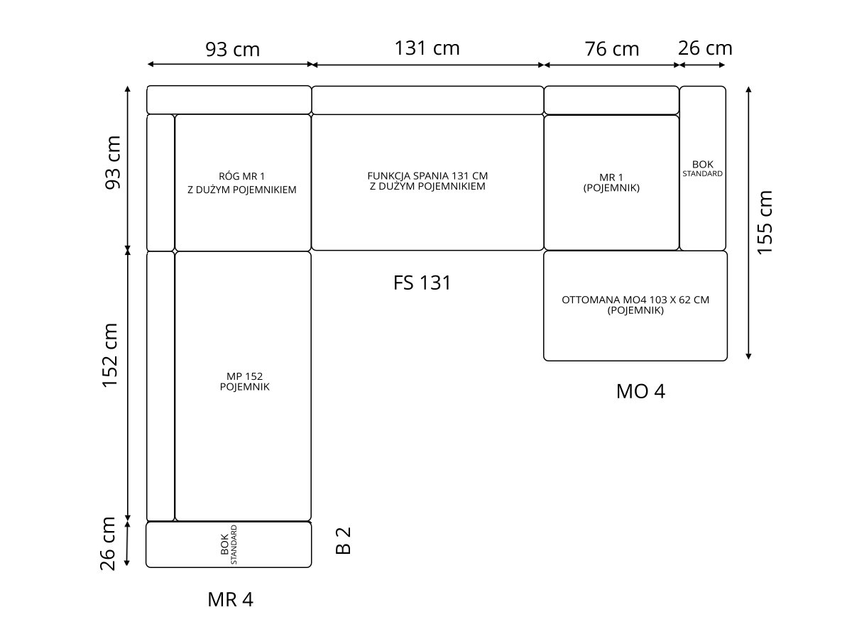 NAROŻNIK MASSIMO M6 ROZKŁADANY Marka inna