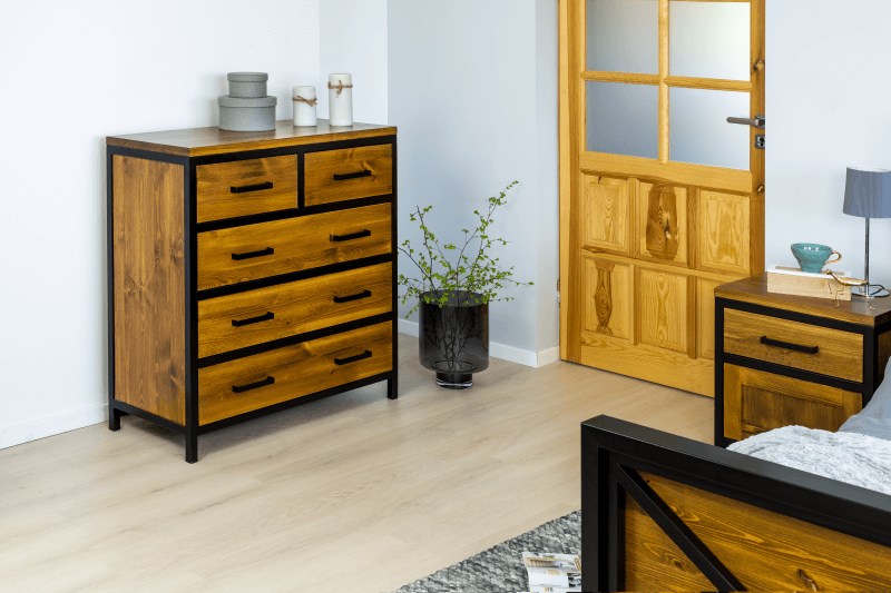 IDUSTRIALNA KOMODA METAL DREWNO STYL LOFT Marka Kerbe