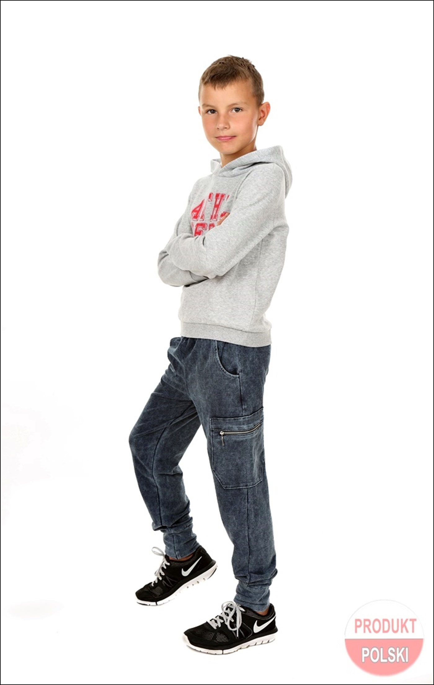 JOGGERY MODNE SPODNIE DRESOWE CHŁOPIEC 140 cm MOKO Długość długie