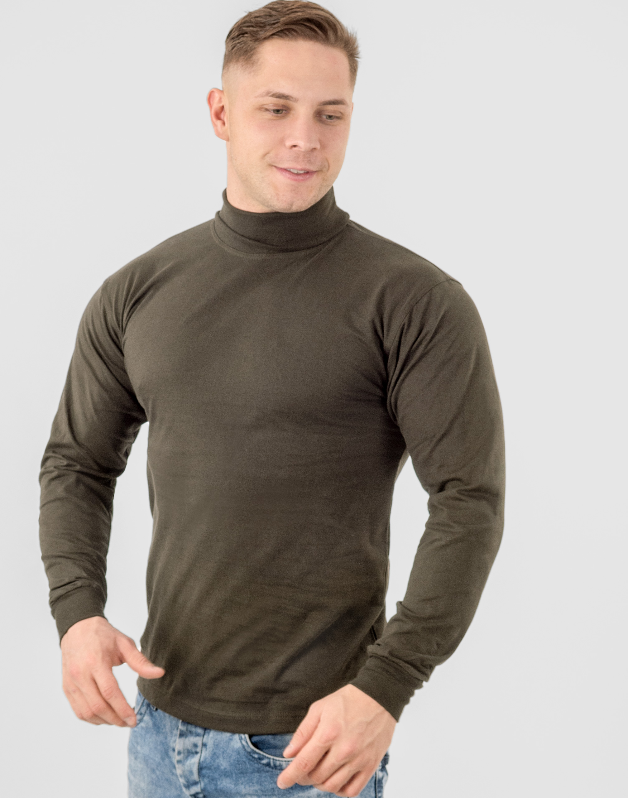 Elegancki Sweter Golf Męski Golfy WXM r M brązowy Marka inna