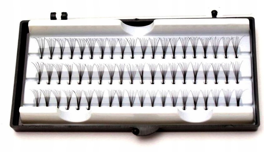 

slay Rzęsy Kępki 10:1 12 mm 10w1 Czarne 60 szt