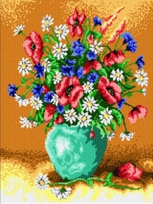 Kanwa Haft Krzyżykowy 40x50 Kwiaty Polne 1415