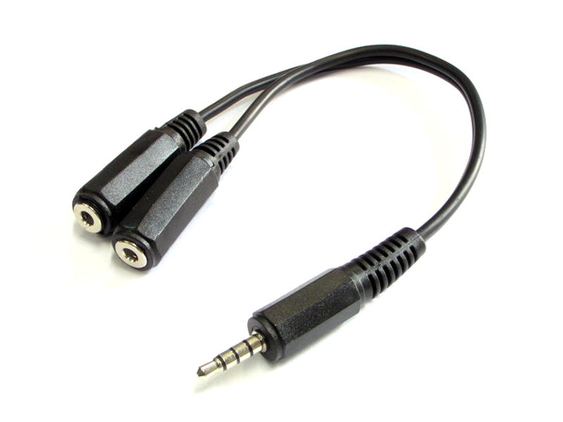 

Wtyk mały Jack 3,5mm na 2 xgniazdo mały Jack 3,5mm