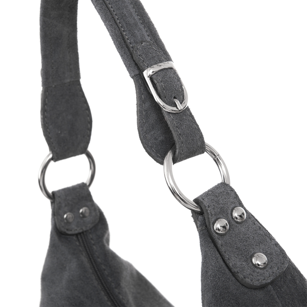 SZARA zamszowa TOREBKA WŁOSKA SKÓRZANA WOREK SKÓRA Materiał dominujący skóra naturalna zamszowa