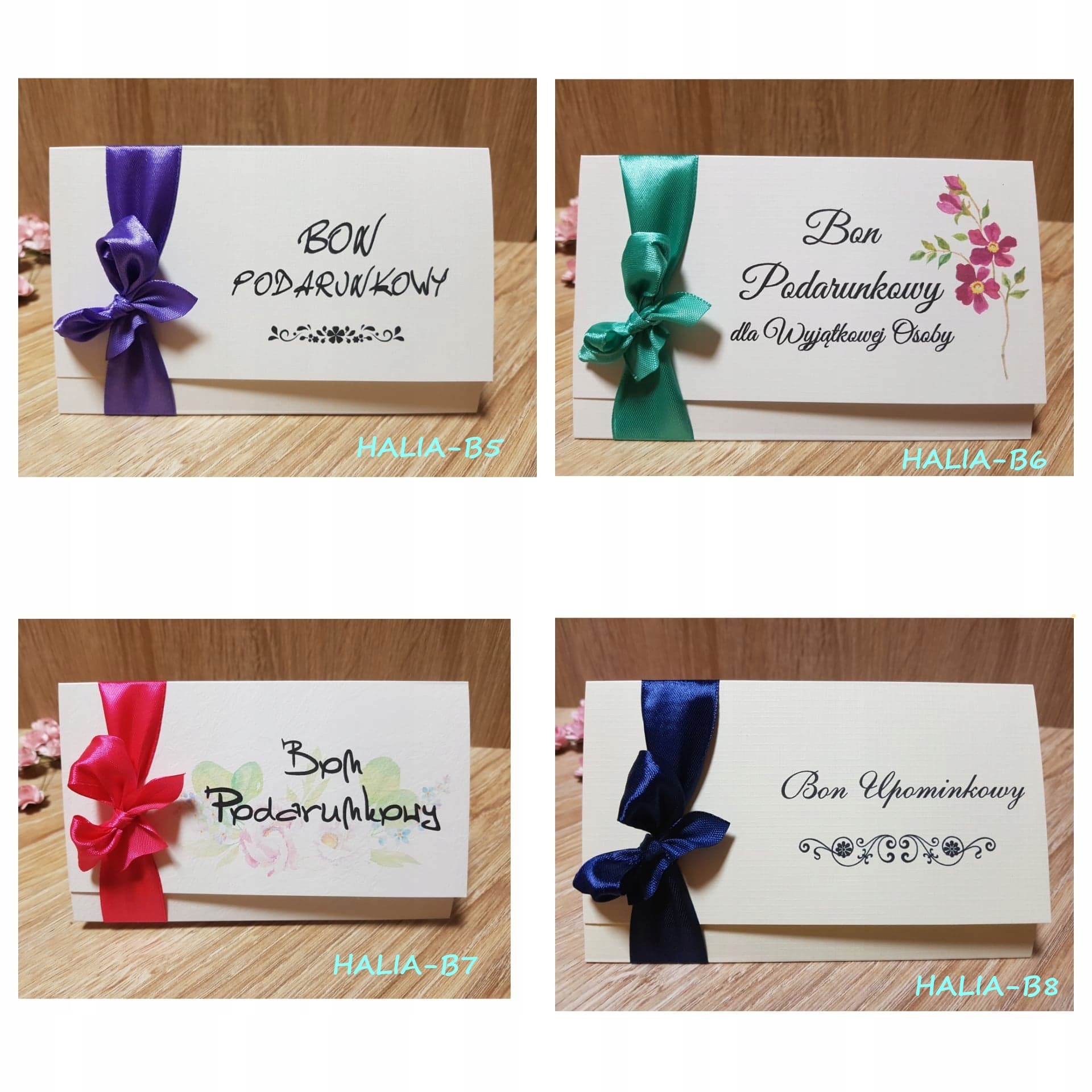 BONY PODARUNKOWE UPOMINKOWE voucher PAKIET 25 szt Szerokość produktu 150 cm