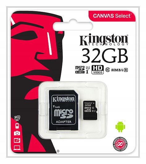 

Kingston Karta Pamięci 32GB Micro Sd C10+ Adapter