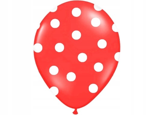 

Balony 30cm w kropki groszki balon Biało Czerwone